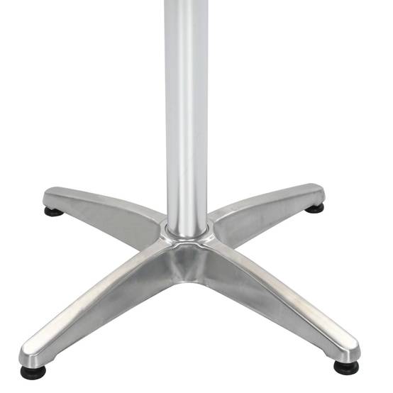 Table de jardin aluminium et WPC argenté et marron 60 x 60 x 70 cm - PANGIVO - Image 5