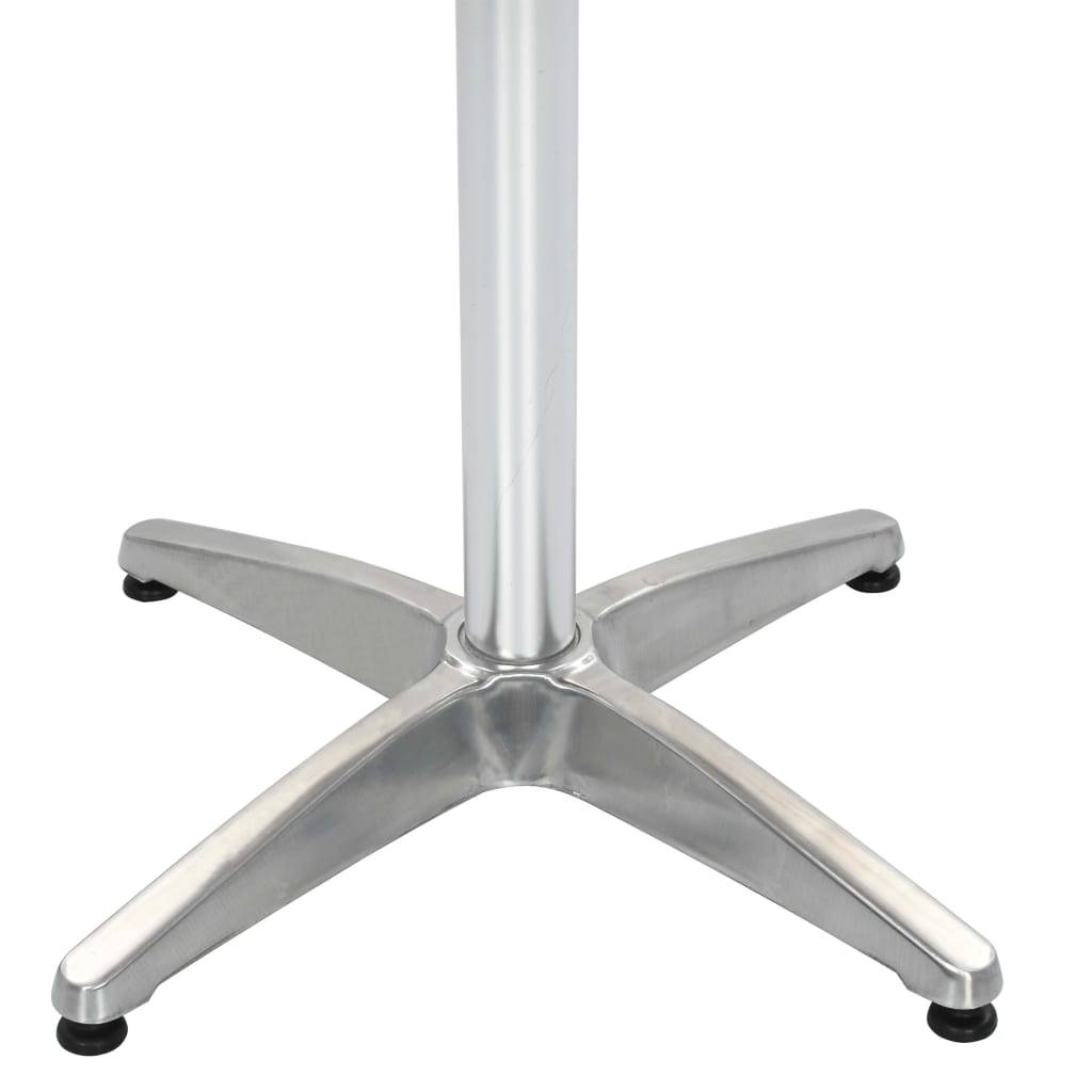 Table de jardin aluminium et WPC argenté et marron 60 x 60 x 70 cm - PANGIVO - Image 5