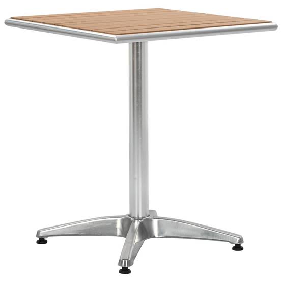Table de jardin aluminium et WPC argenté et marron 60 x 60 x 70 cm - PANGIVO - Image 1