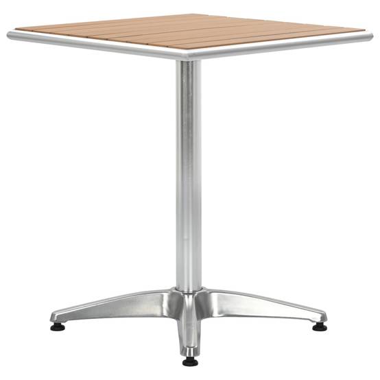 Table de jardin aluminium et WPC argenté et marron 60 x 60 x 70 cm - PANGIVO - Image 2