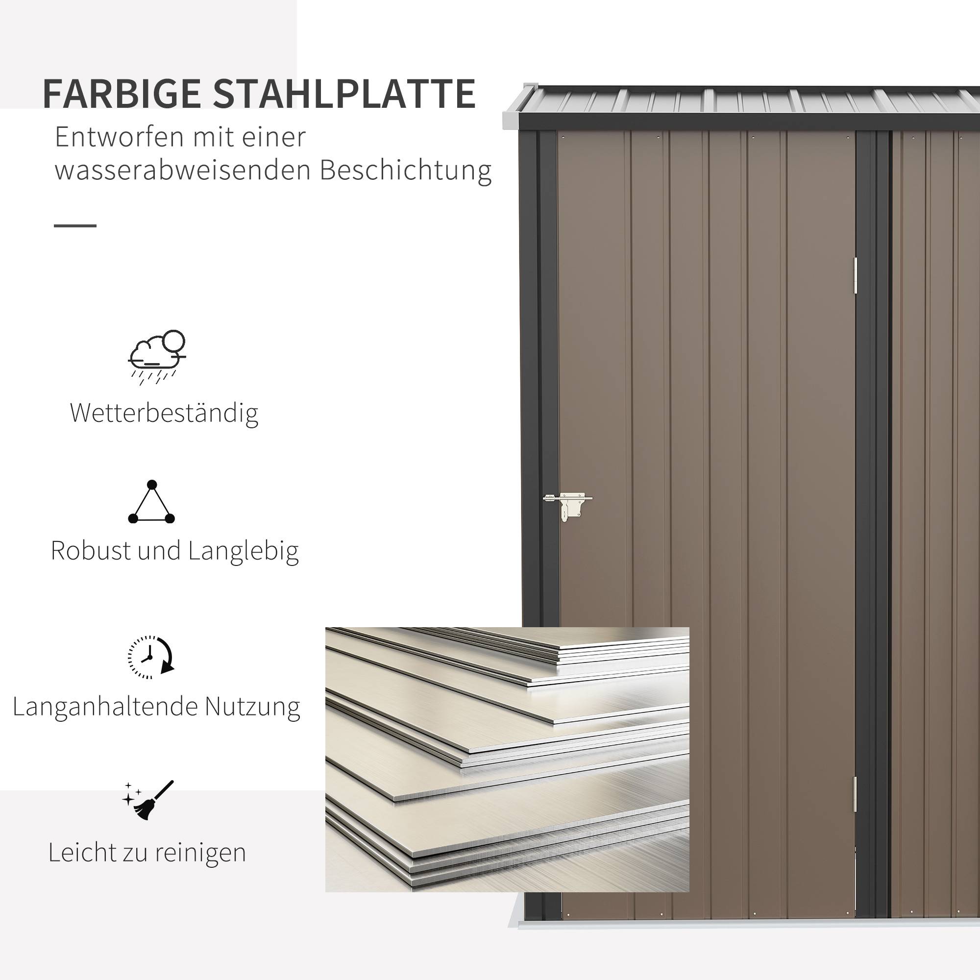 Abri Jardin Métal Acier Galvanisé Rangement Outils 1,34 m² Toit Incliné - ComfortXL Outdoor Living - Image 5