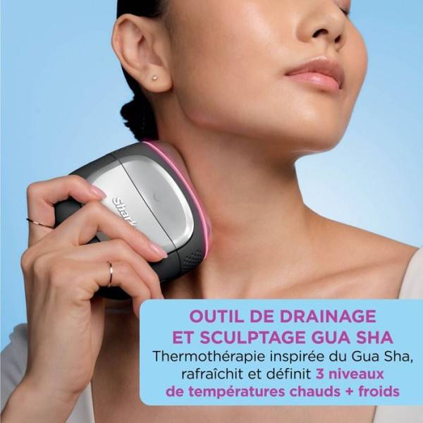 Appareil de soin du visage thermothérapie a domicile - DePuffi FH220EU SHARK - 6 niveaux de 10 a 40 °C - Contour des yeux et v - Image 5