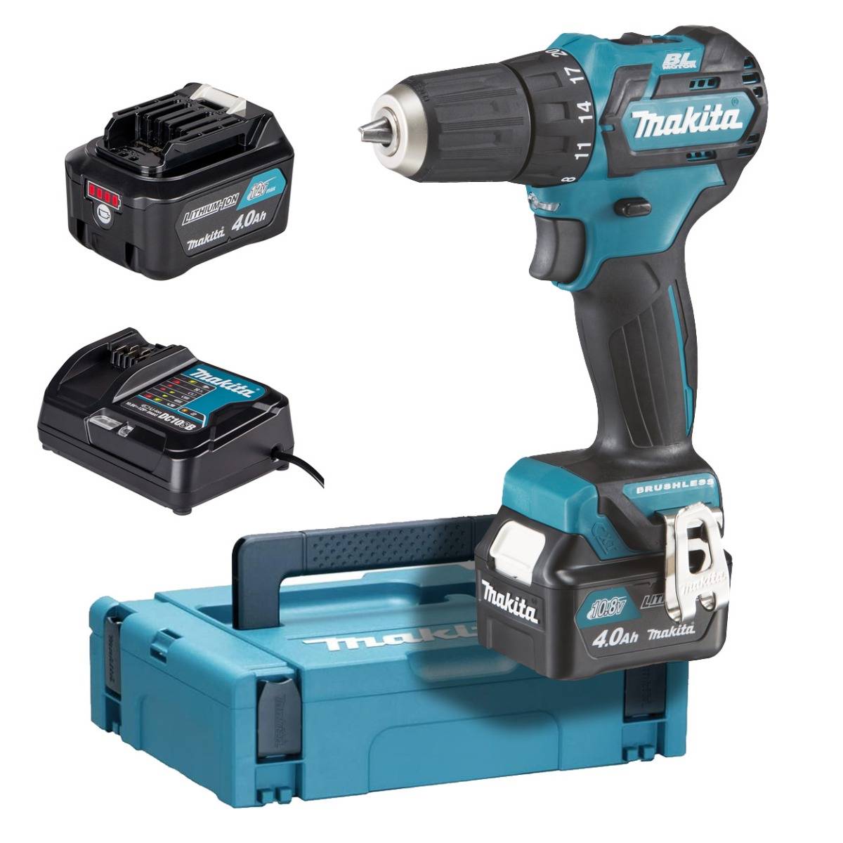 Makita - Perceuse visseuse 12 V CXT Li-Ion - MAKITA - avec 2 batteries 10.8V 4.0Ah - chargeur - MakPac - DF332DSMJ - Image 1