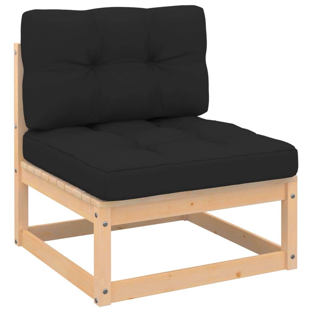 Helloshop26 - Salon de jardin meuble d'extérieur ensemble de mobilier 13 pièces avec coussins bois de pin massif - Imagen 2