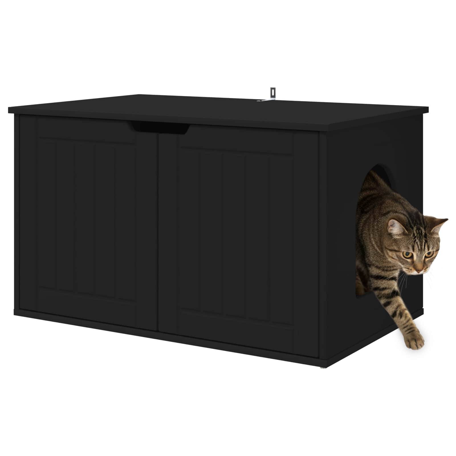 Vidaxl - Maison pour chat Noir 85 x 55 x 50,5 cm Bois d'ingénierie vidaXL 8000717 - Image 4