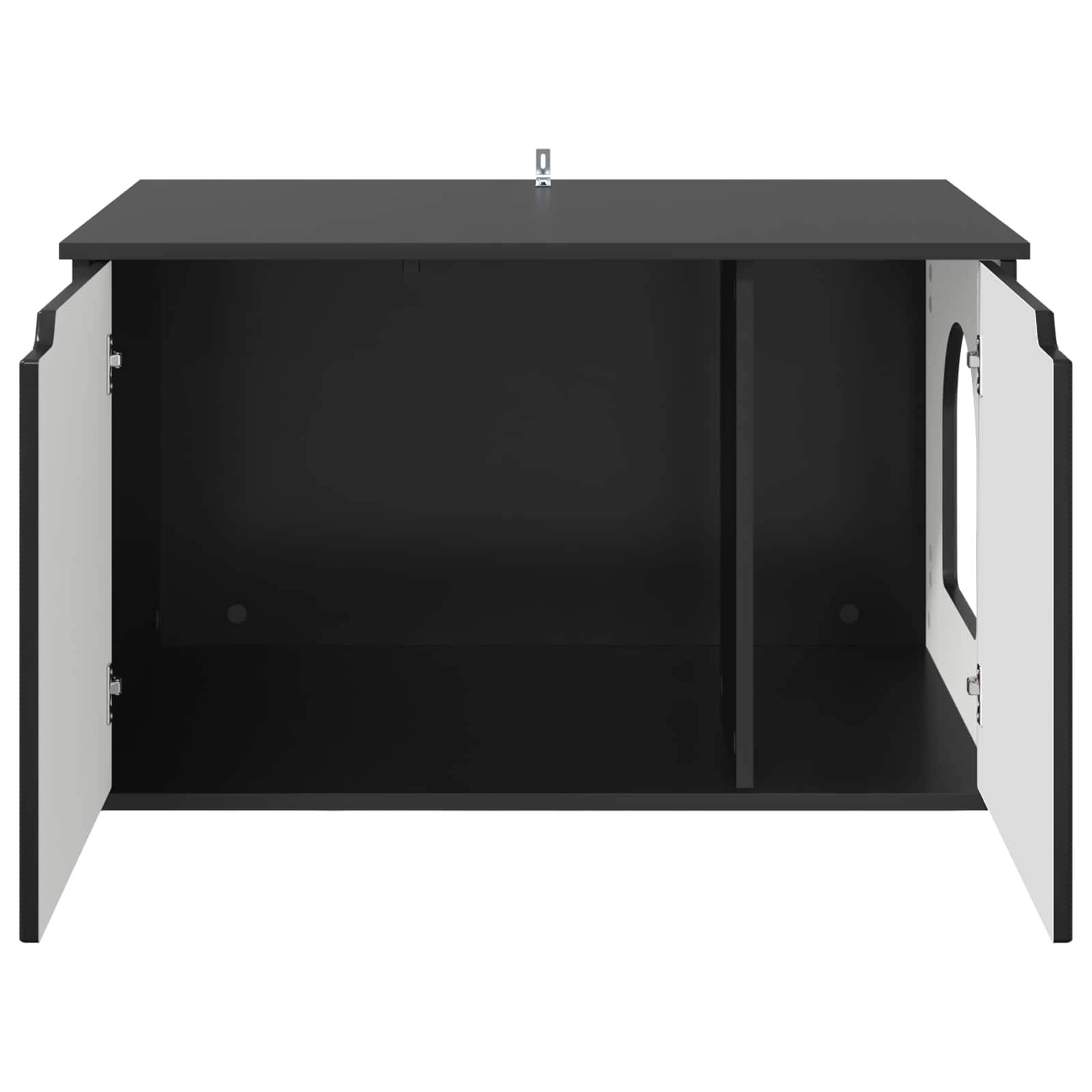 Vidaxl - Maison pour chat Noir 85 x 55 x 50,5 cm Bois d'ingénierie vidaXL 8000717 - Image 7