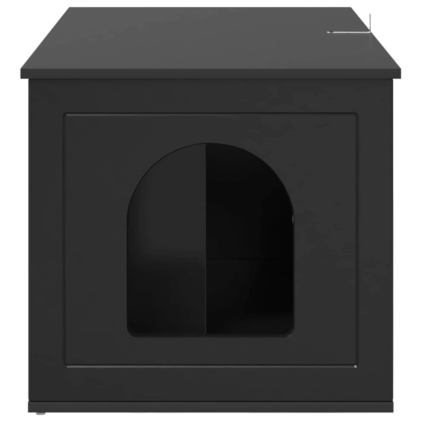 Vidaxl - Maison pour chat Noir 85 x 55 x 50,5 cm Bois d'ingénierie vidaXL 8000717 - Image 9