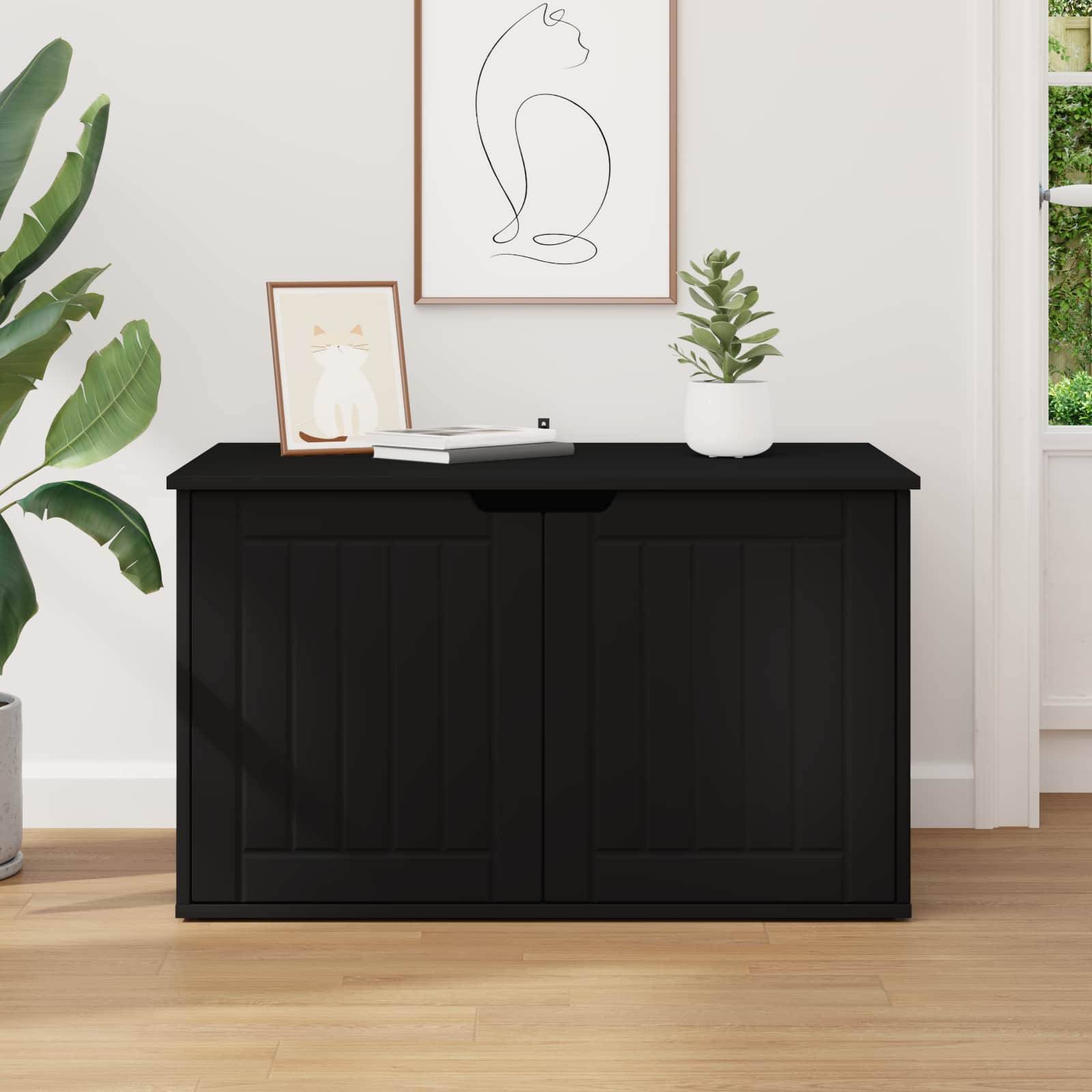 Vidaxl - Maison pour chat Noir 85 x 55 x 50,5 cm Bois d'ingénierie vidaXL 8000717 - Image 5