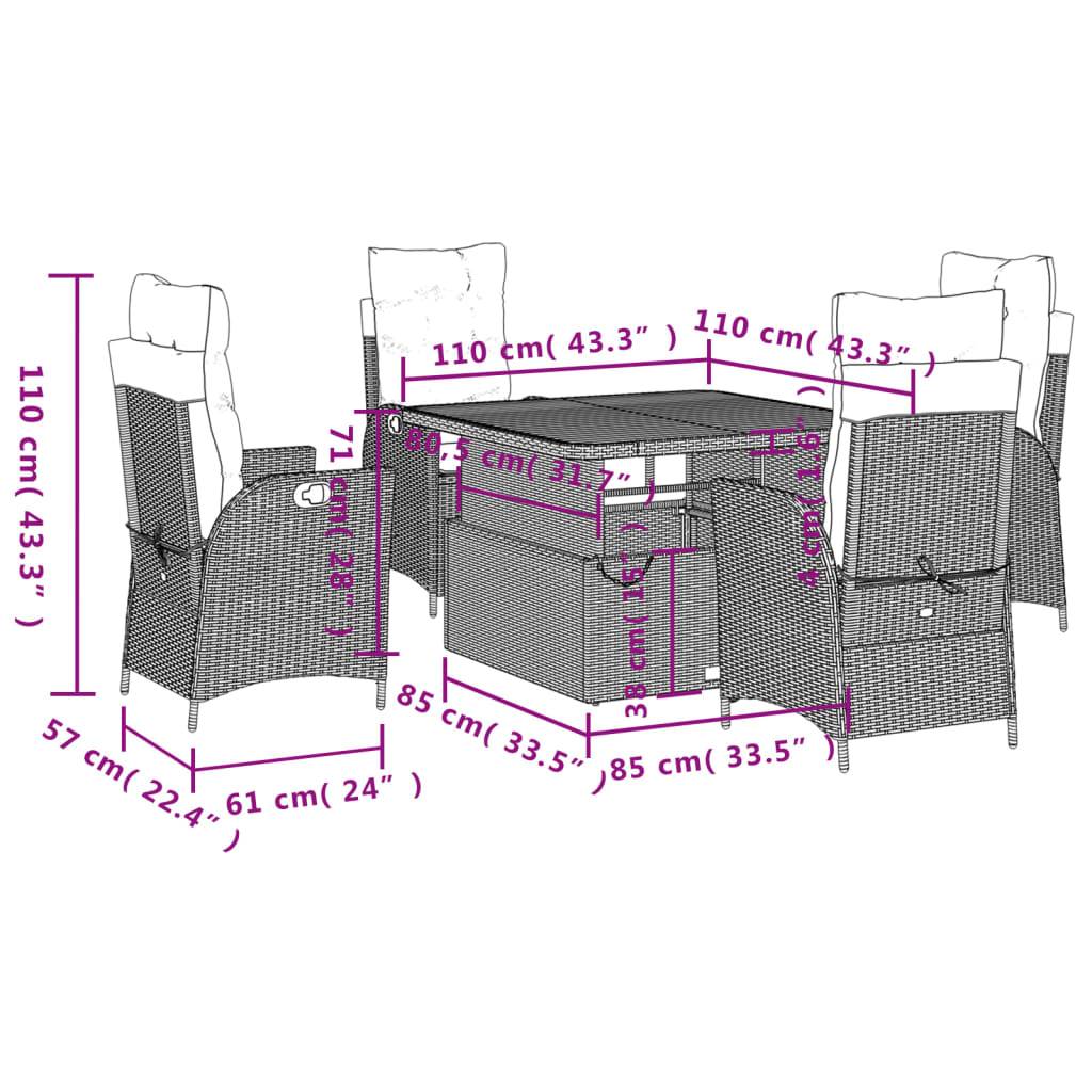 ComfortXL - Salon de Jardin 4 Places Convertible Table Basse/Haute et Fauteuils Relax en Résine Tressée Noire – ComfortXL Outdoor Living - Image 8
