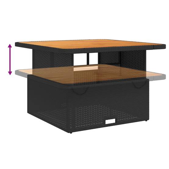 ComfortXL - Salon de Jardin 4 Places Convertible Table Basse/Haute et Fauteuils Relax en Résine Tressée Noire – ComfortXL Outdoor Living - Image 5