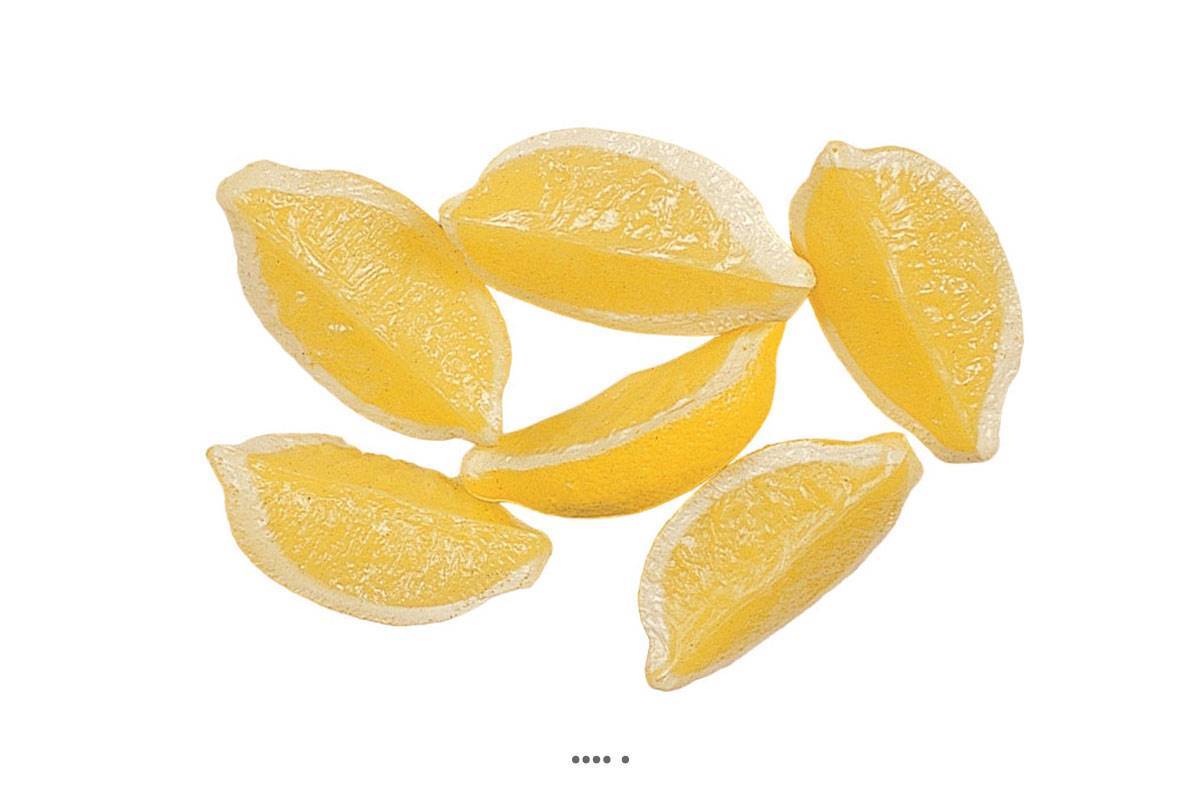 Artificielles - Quartier de Citron jaune artificiel X 6 Plastique soufflé L 90x35 mm - Imagen 2