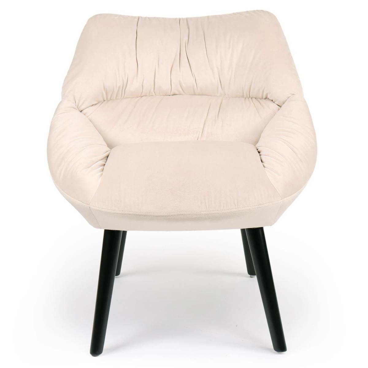 Paris Prix - Fauteuil Design en Velours "Neal" 74cm Beige - Image 2