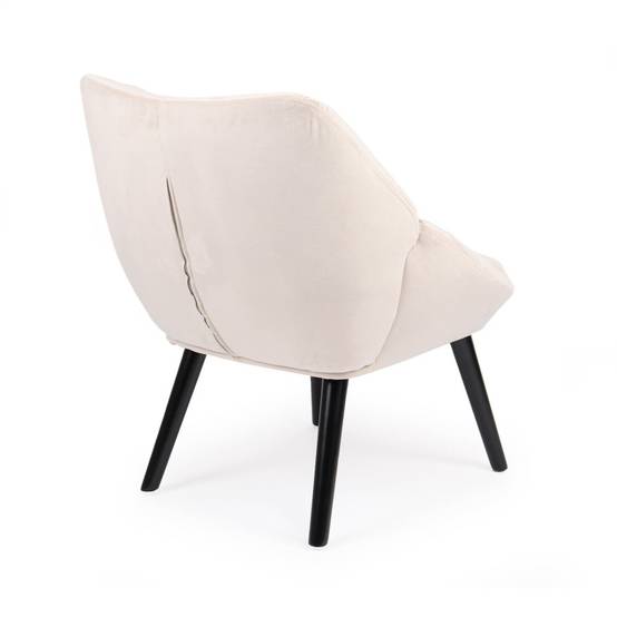 Paris Prix - Fauteuil Design en Velours "Neal" 74cm Beige - Image 4