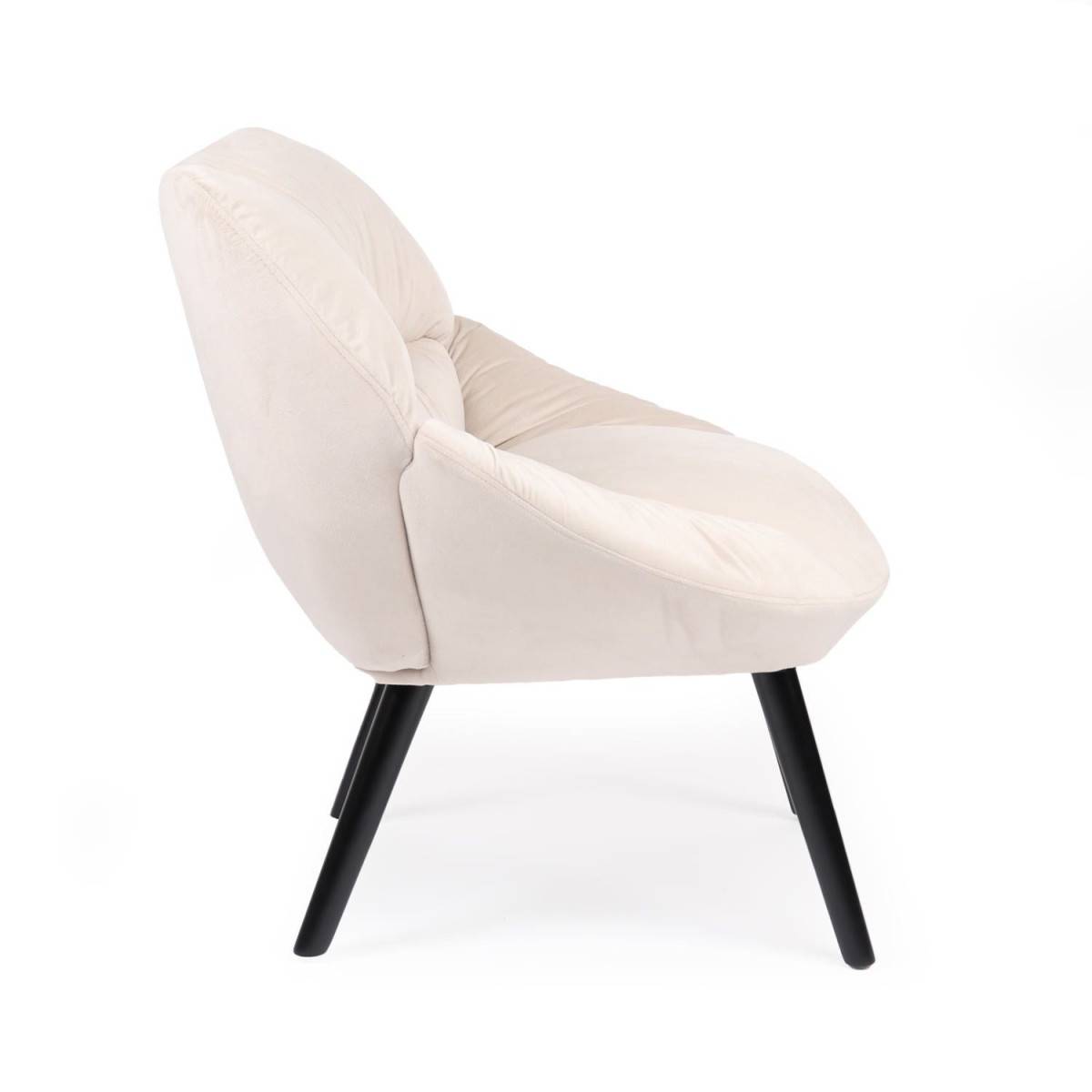 Paris Prix - Fauteuil Design en Velours "Neal" 74cm Beige - Image 3