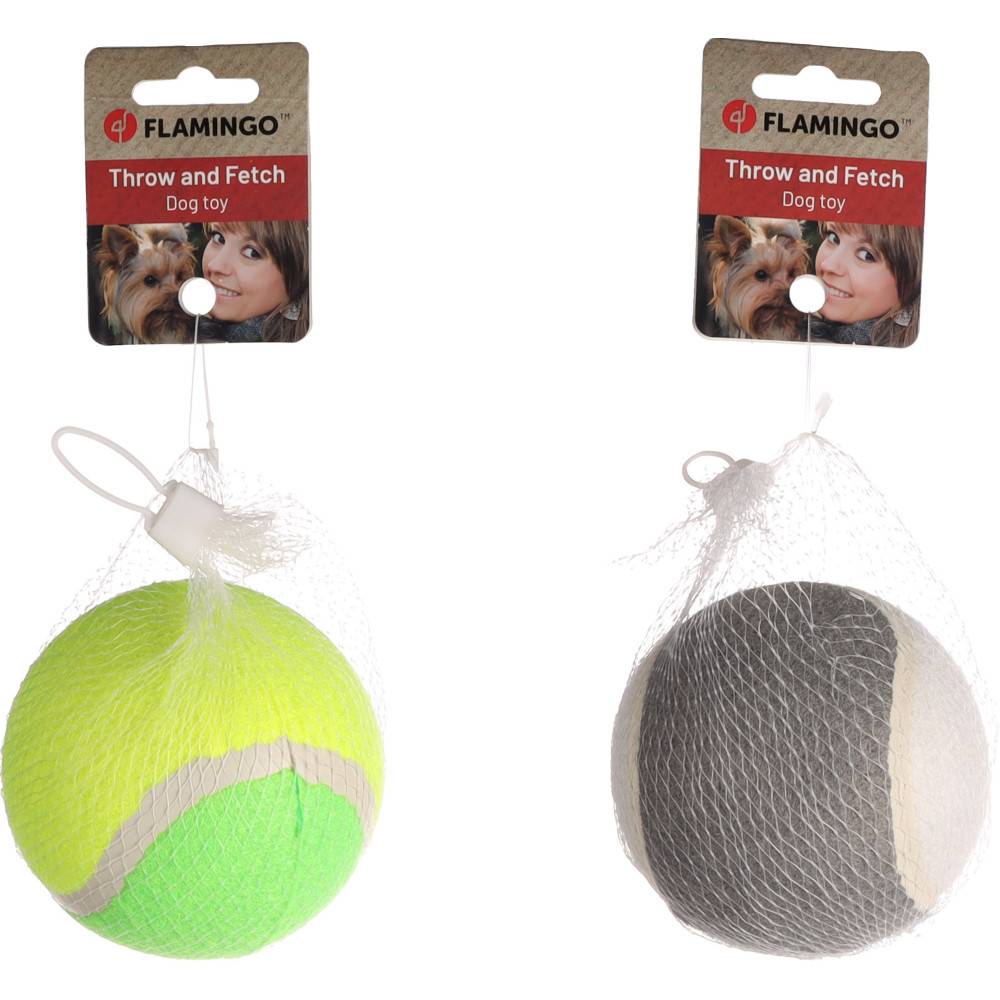 Flamingo - Jouet 1 Balle de tennis ø 10 cm couleur aléatoire pour chien - Imagen 3