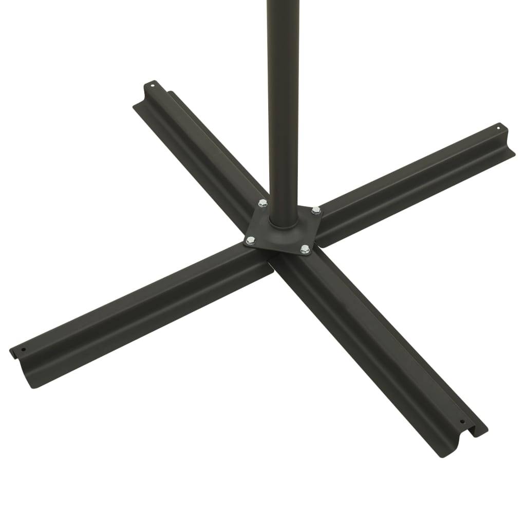Helloshop26 - Parasol meuble de jardin déporté avec mât et lumières led 300 cm noir - Imagen 9