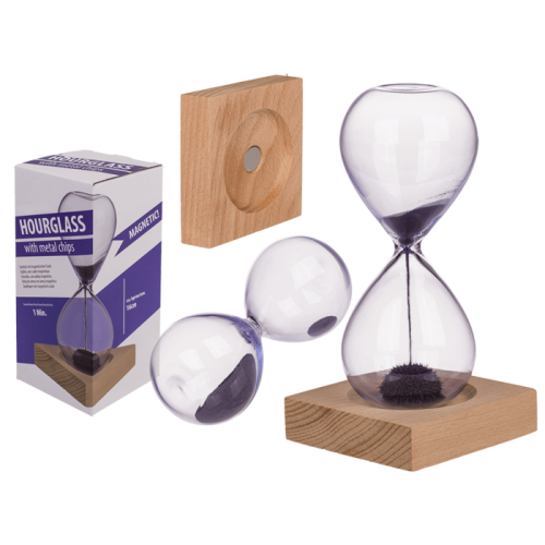 Sablier magnétique déco socle bois MAGNETICLAND - Imagen 1