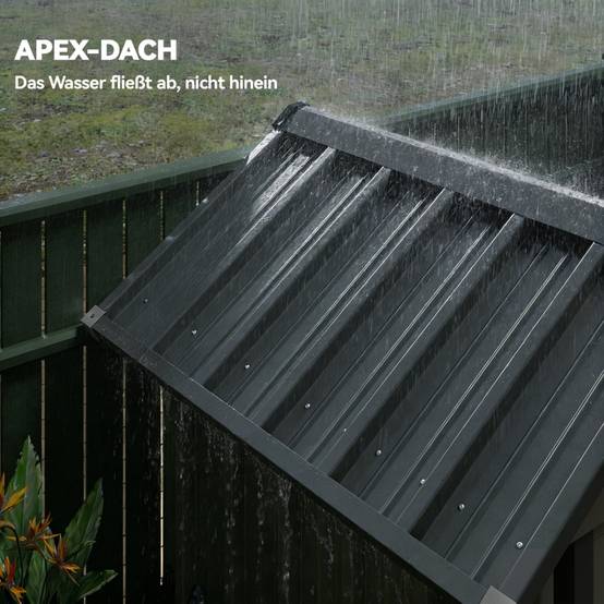 Abri de jardin métal galvanisé extérieur toit pente aération ...