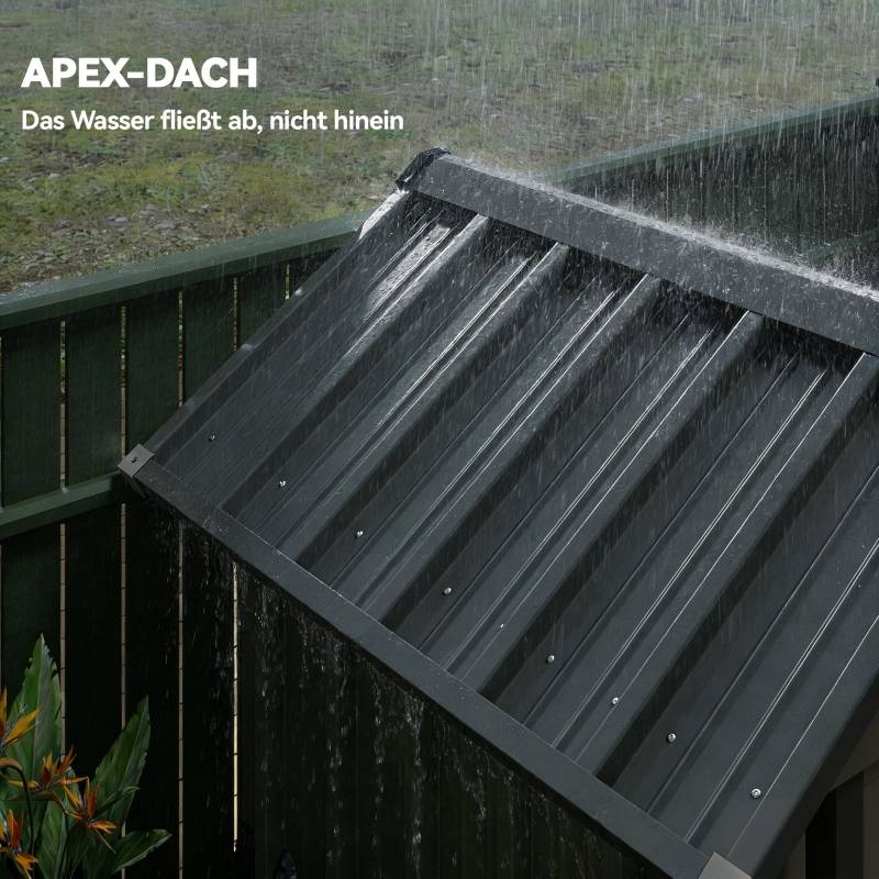 Abri de jardin métal galvanisé extérieur toit pente aération ...