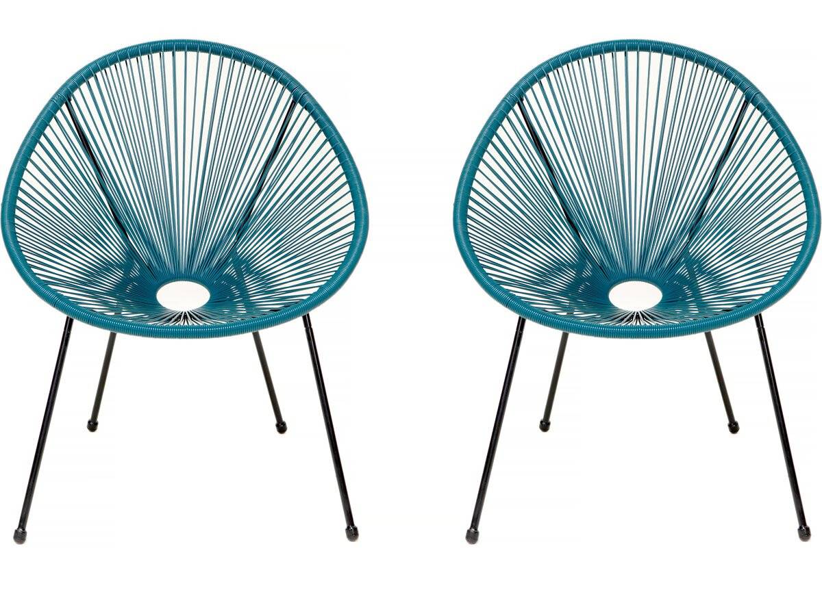 Lot De 2 Fauteuils De Jardin "ania" - Bleu Clair -habitat Et Jardin - Imagen 1
