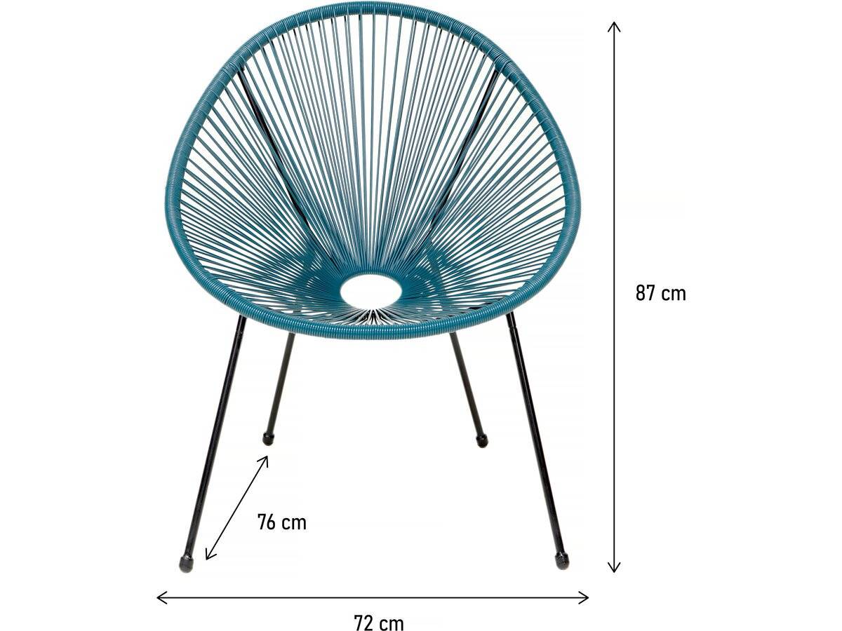Lot De 2 Fauteuils De Jardin "ania" - Bleu Clair -habitat Et Jardin - Imagen 3