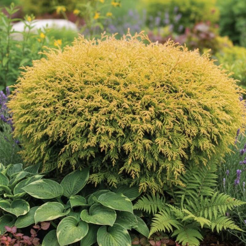 Thuya du Canada occidentalis Golden Tuffet, Thuja occidentalis - - Imagen 2