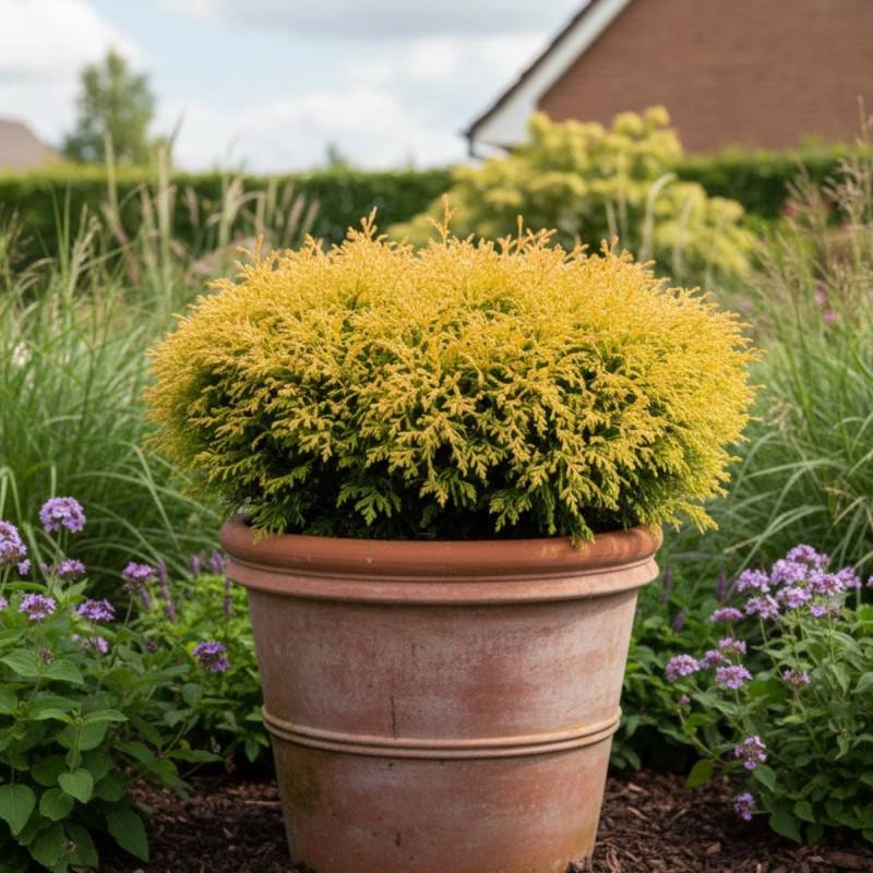Thuya du Canada occidentalis Golden Tuffet, Thuja occidentalis - - Imagen 3