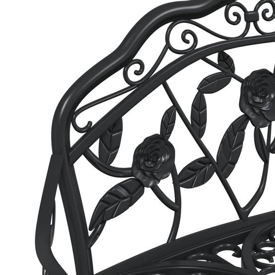 Banc de Jardin Aluminium Coulé Style Romantique Tulipe pour Patio Noir 100cm – ComfortXL Outdoor Living - Image 6