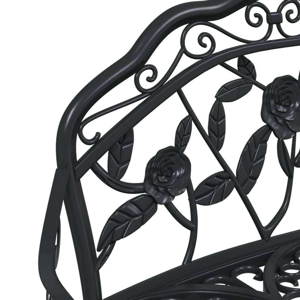 Banc de Jardin Aluminium Coulé Style Romantique Tulipe pour Patio Noir 100cm – ComfortXL Outdoor Living - Image 6