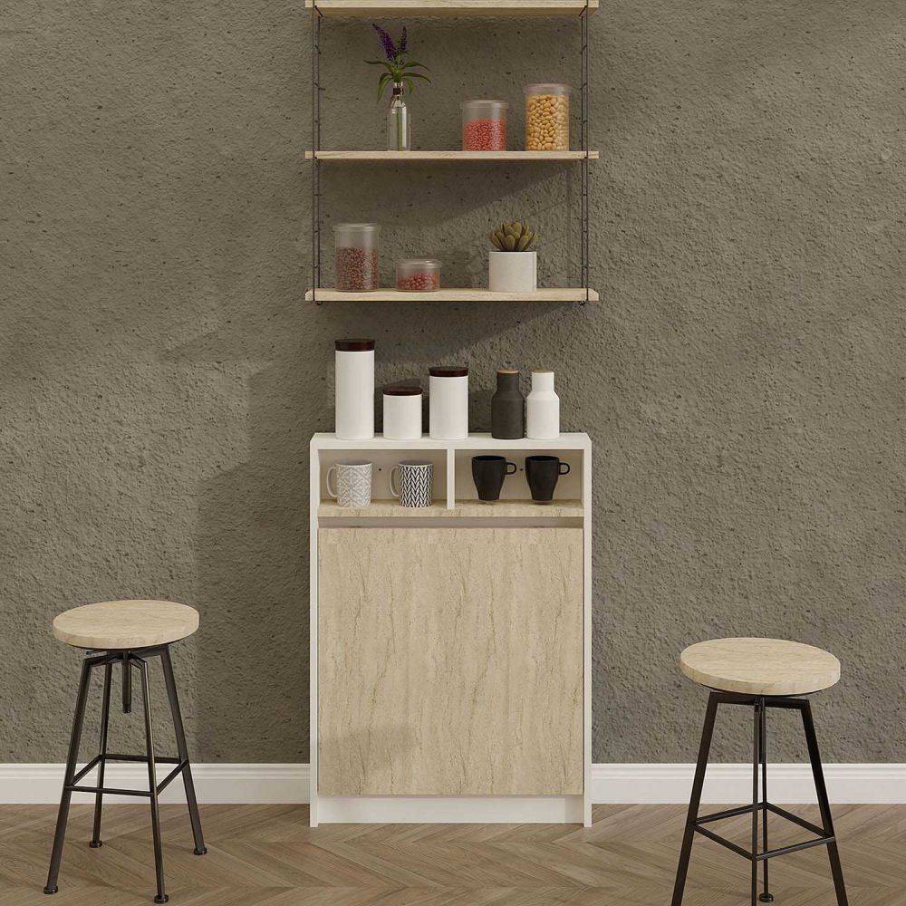 Hanah Home - Table de cuisine pliante avec rangements Bracked - Imagen 4