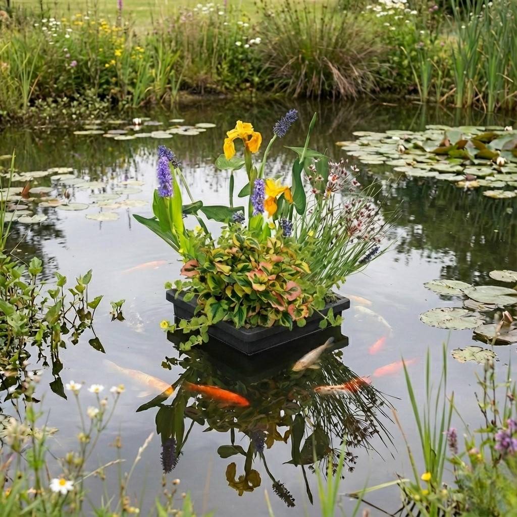 0 - Île de Plantes Bassin - 4 Variétés de Plantes - 25x25 cm - Image 2