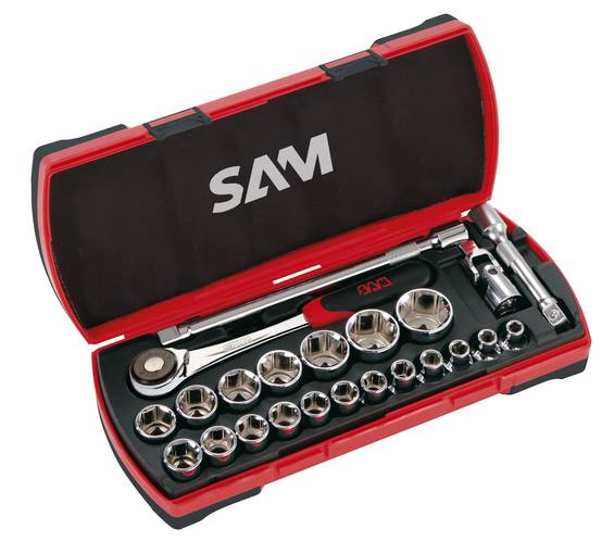 Coffret de douilles et accessoires 1/2'' - 23 outils - SAM OUTILLAGE - 75-SH23Z