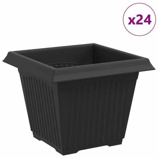 Pot de Fleurs Carré Plastique Noir 33 x 33 x 26 cm (Lot de 24) - PANGIVO - Image 2