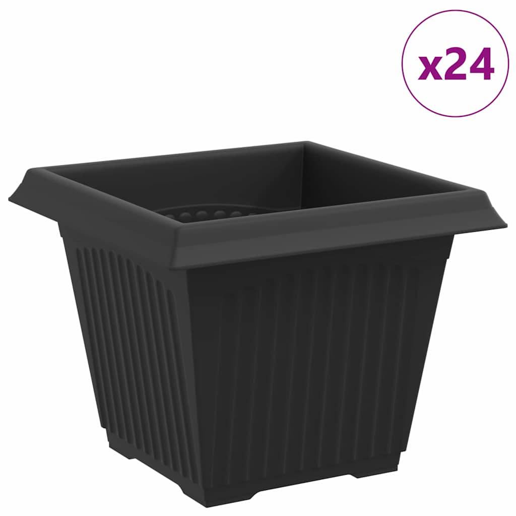 Pot de Fleurs Carré Plastique Noir 33 x 33 x 26 cm (Lot de 24) - PANGIVO - Image 2