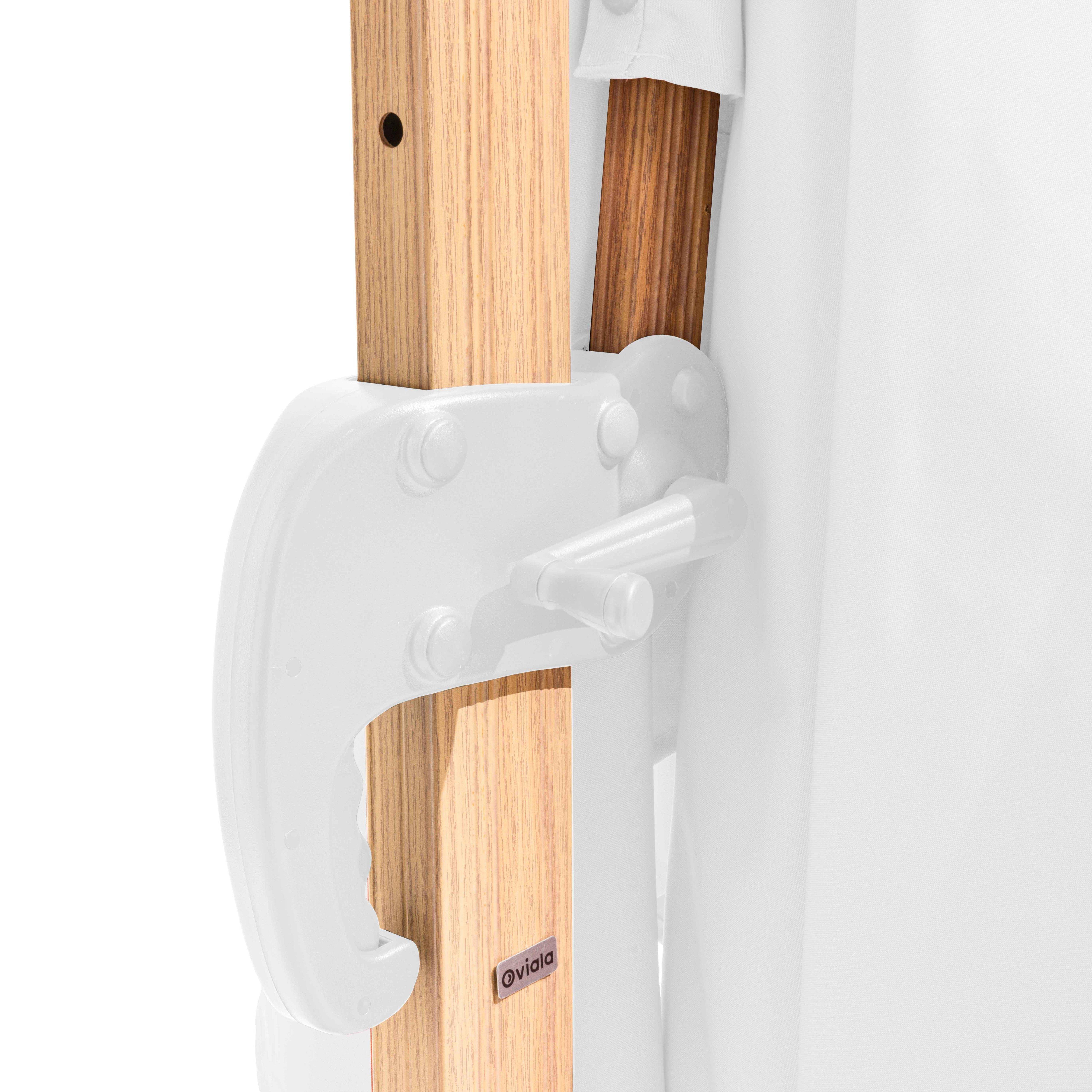 Oviala - Parasol déporté 3x3m et dalle à lester sur roues effet bois blanc Brescia - Oviala - Image 3
