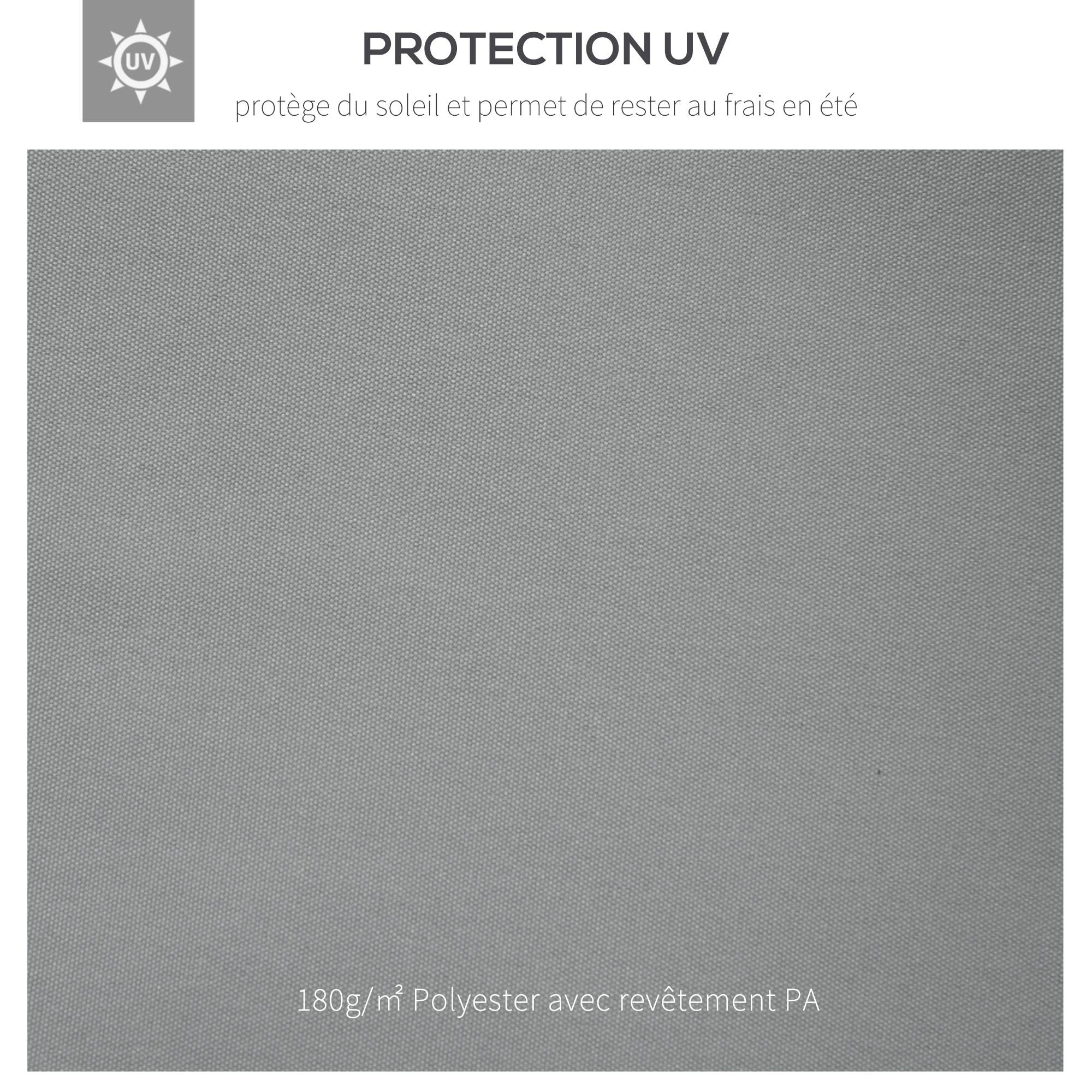 Outsunny - Toile de rechange pour pavillon tonnelle tente 3x4m polyester haute densité 180g/m² gris clair - Outsunny - Imagen 5