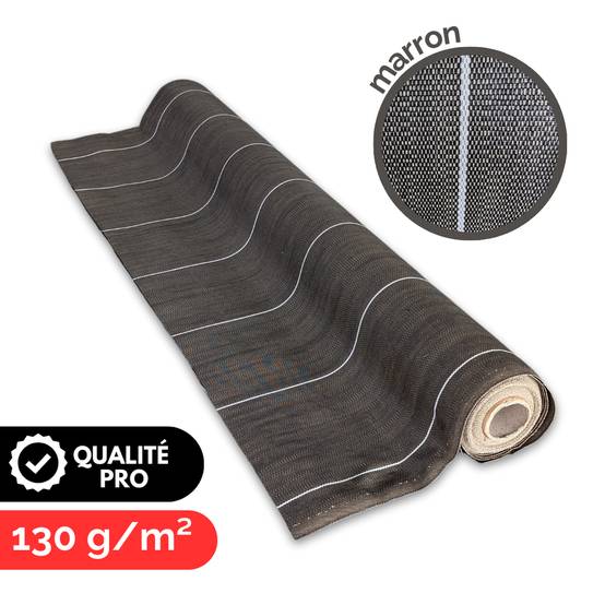 Toile de paillage tissée 130g m2 Vente au mètre Largeur 2,07m Anti-Mauvaises Herbe Coloris Marron Bache - Image 6