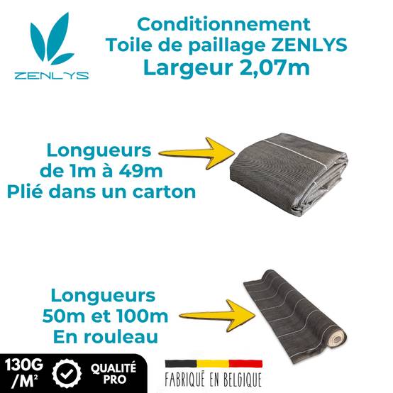 Toile de paillage tissée 130g m2 Vente au mètre Largeur 2,07m Anti-Mauvaises Herbe Coloris Marron Bache - Image 8