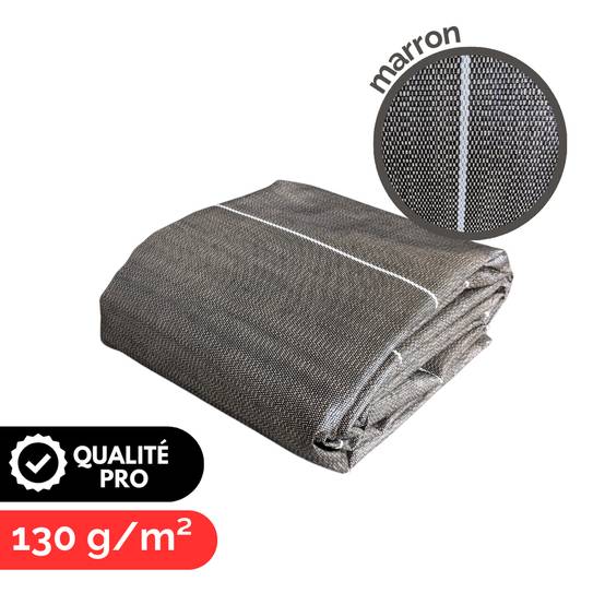 Toile de paillage tissée 130g m2 Vente au mètre Largeur 2,07m Anti-Mauvaises Herbe Coloris Marron Bache - Image 5