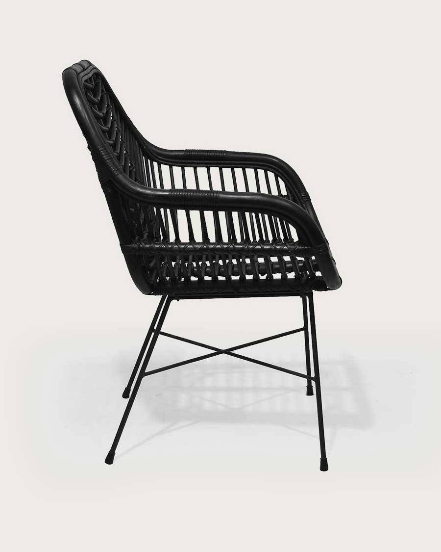 Myko - Lot de 4 chaises Myko en rotin noir - UNIQKA - Imagen 5