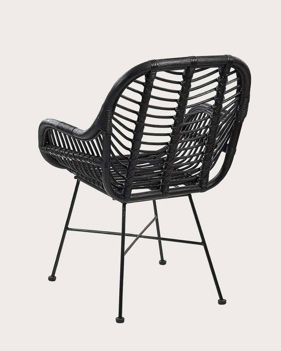 Myko - Lot de 4 chaises Myko en rotin noir - UNIQKA - Imagen 3
