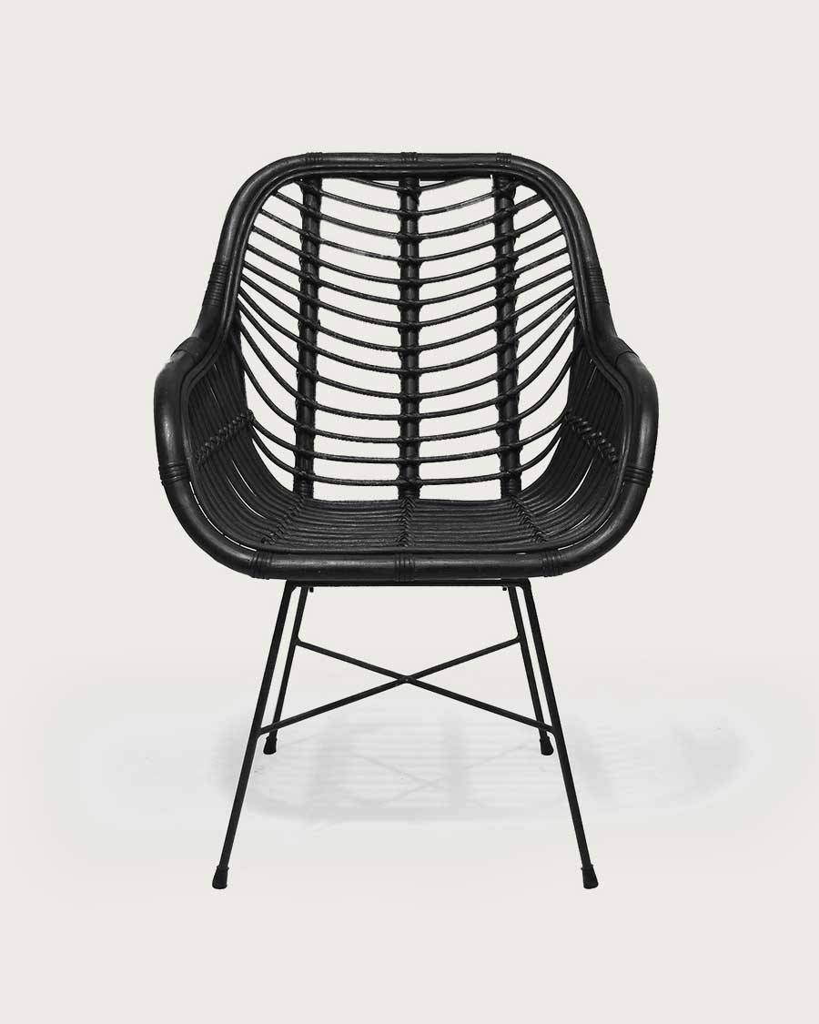 Myko - Lot de 4 chaises Myko en rotin noir - UNIQKA - Imagen 4