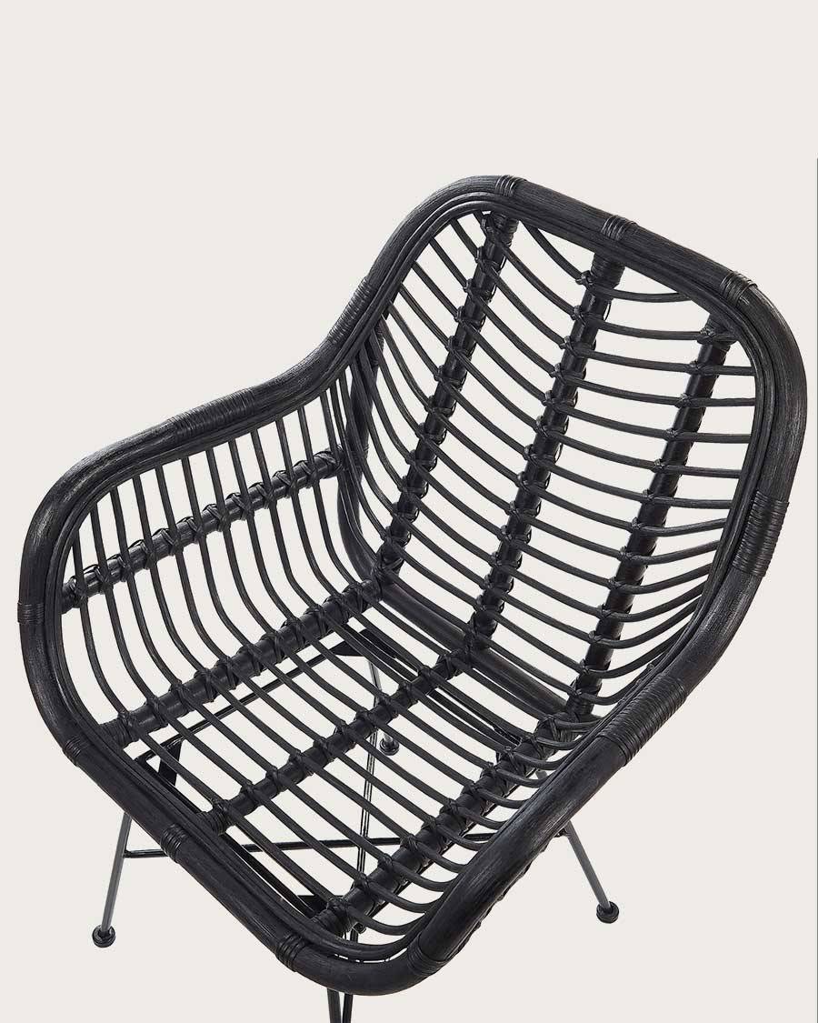 Myko - Lot de 4 chaises Myko en rotin noir - UNIQKA - Imagen 6