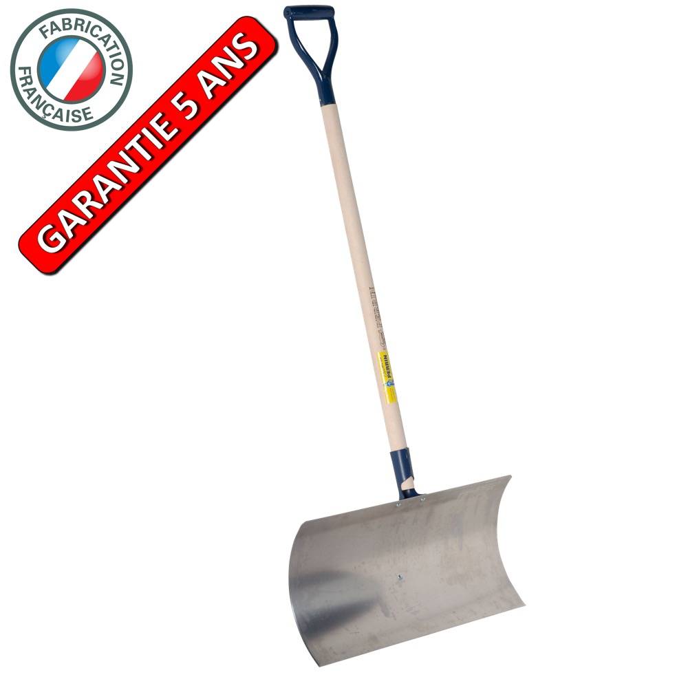 Outils Perrin - Poussoir à neige Gratte large aluminium 60 cm manche poignée YD, pour le déneigement Outils Perrin