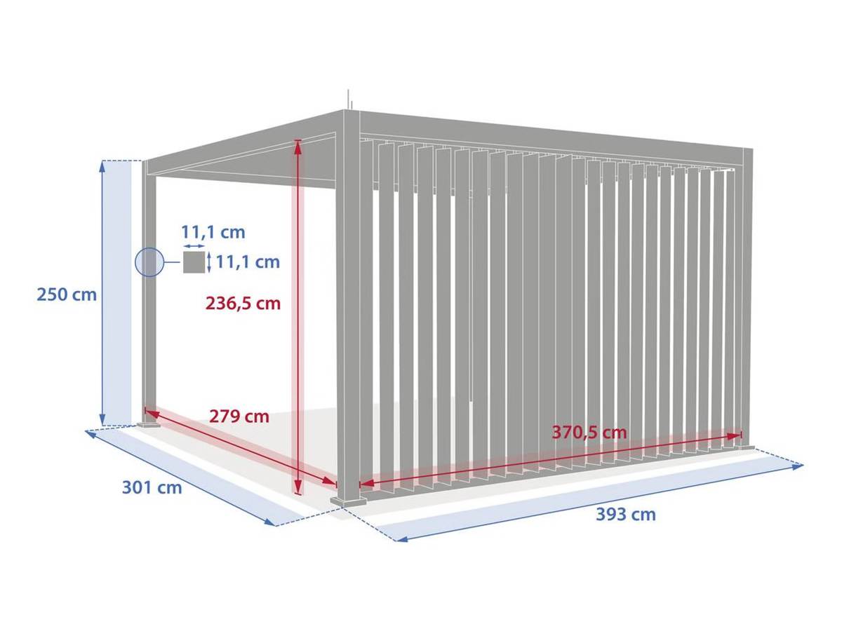 Hesperide - Persienne pour pergola Evora 4m gris graphite Hespéride - Image 3