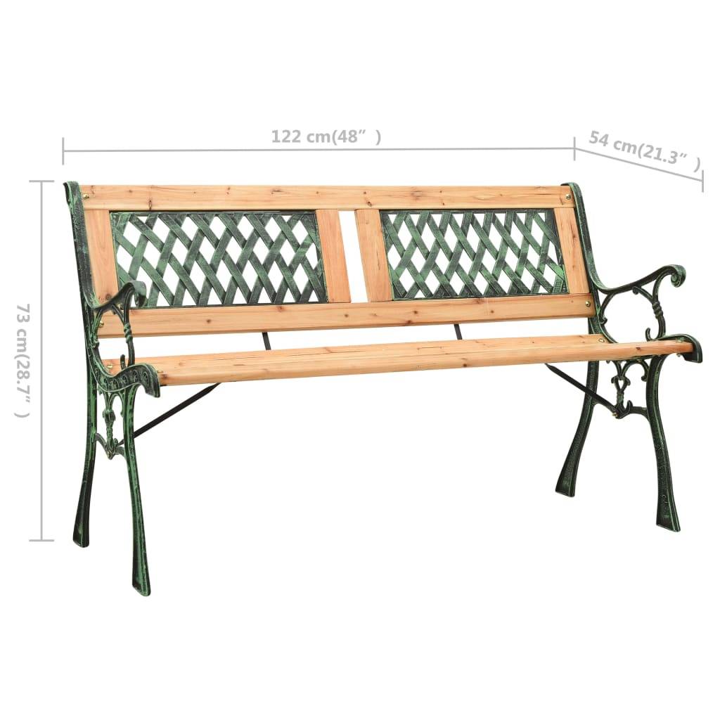 Maison Chic - Banc de jardin - Banc d'extérieur - Banquette 122 cm fonte et bois de sapin massif-JU13912 - Image 6