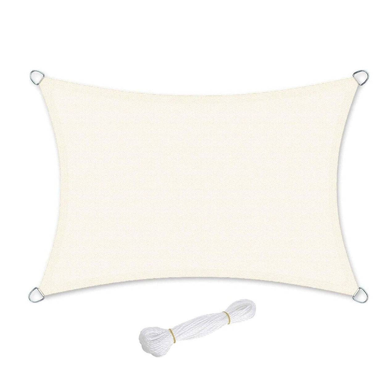 Helloshop26 - Voile d'ombrage en hdpe protection solaire protection anti uv perméable à l'air pour le jardin le balcon respirant perméable 3 x 4 m à l'eau beige - Imagen 1