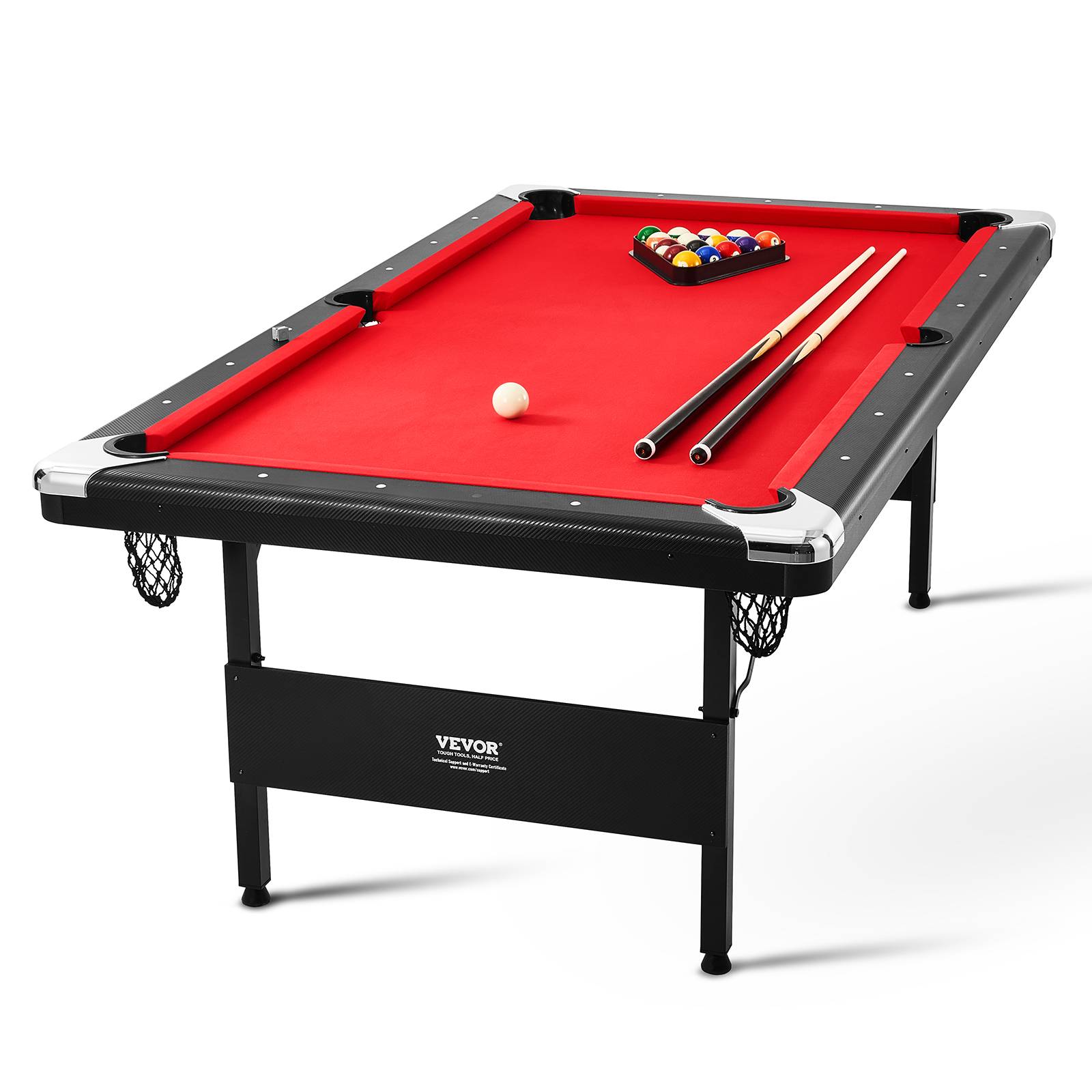 VEVOR Table de billard pliable 213.4cm, kit complet avec accessoires, pour maison, club. - Image 1
