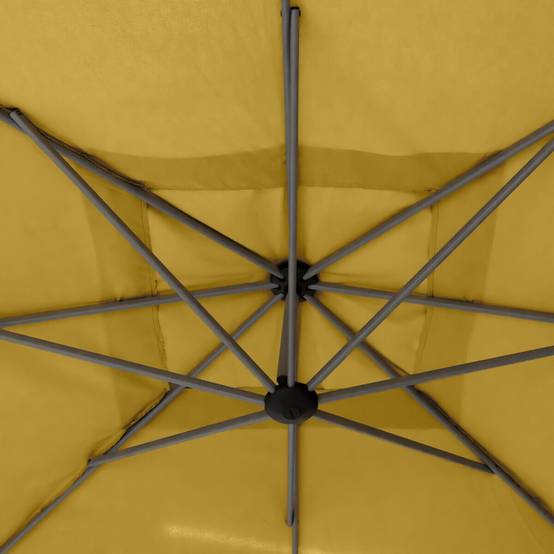 Hesperide - Parasol déporté carré "Manoa" jaune moutarde D2,5x2,5m en acier Hespéride - Image 5