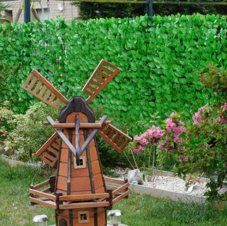 James Grass - France Green - Haie artificielle feuillage rosier, Long 15 m, Hauteur 1 m - Imagen 1
